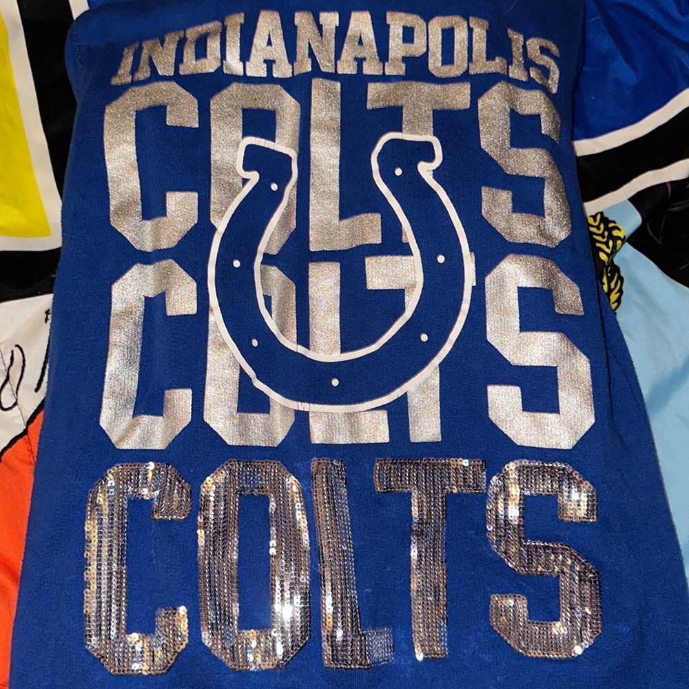 Victoria’s Secret pink brand NFL, Indianapolis Colts front zip hoodie XS Bling